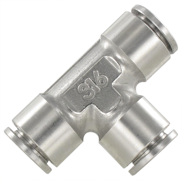 Equal T push-in fittings mini series in stainless steel Fittings and couplings