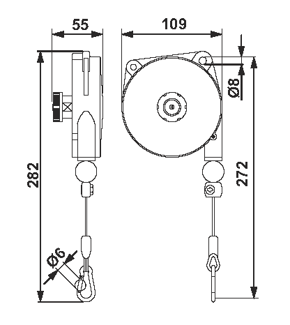 Équilibreurs de charge série légère (0.4-3 kg, 1600 mm) Réseau d'air et équipements d'atelier