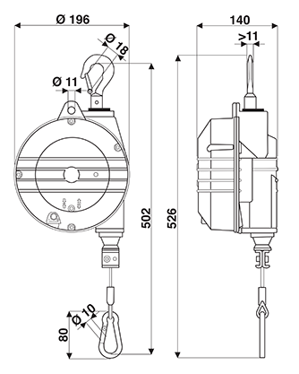 Équilibreurs de charge série semi-lourde (7-25 kg, 2000 mm) Réseau d'air et équipements d'atelier