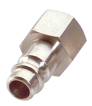 EURO profile BSP female cylindrical plugs D7.4 mm in nickel plated brass Quick-connect safety couplings in metal