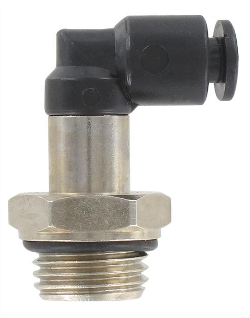 Extended elbow male swivel push-in fitting BSP cylindrical in technopolymer T4-1/4 Pneumatic push-in fittings
