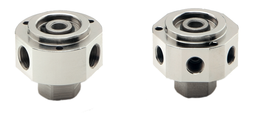 Female/female swivel fittings with 1 inlet 3/4 / 3 or 6 outlets