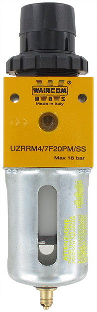 Filter-regulator 1/4\" 20µ 0.8-9 bar metal protection semi-automatic drain