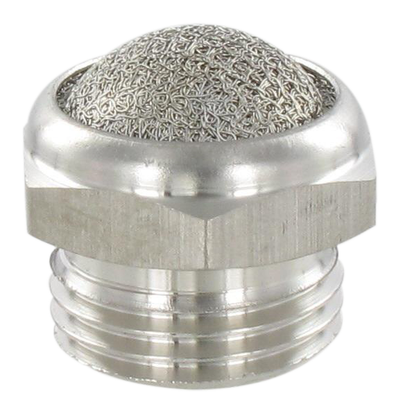 Full stainless steel silencer (filter AISI304 / base AISI303) 1/2 Fittings and couplings