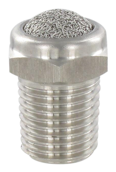 Full stainless steel silencer (filter AISI304 / base AISI303) 1/4 NPT Fittings and couplings