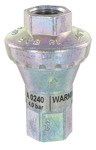 1/4 in-line female/female pressure regulator set at 4 bar Tared pressure regulators and in-line filters