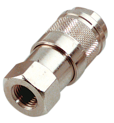 ISO-B cylindrical female couplings with 8 mm bore in nickel-plated brass Fittings and couplings