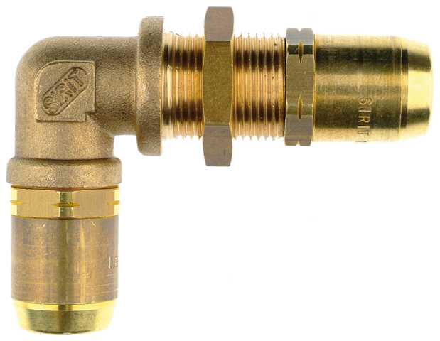 L push-in fittings for double wall in brass for braking systems Pneumatic push-in fittings