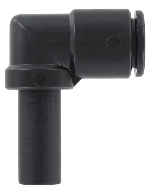 L-shaped push-in fitting with snap-in pin in technopolymer T10 Pneumatic push-in fittings