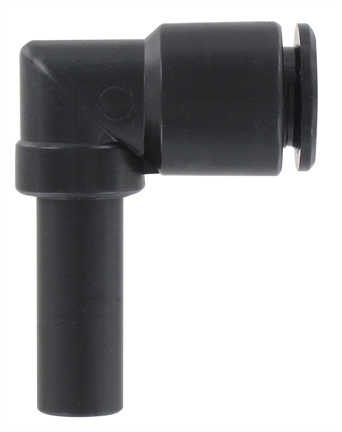 L-shaped push-in fitting with snap-in pin in technopolymer T8 Pneumatic push-in fittings