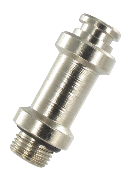 Long BSP cylindrical base pin in nickel-plated brass with o-ring 1/8