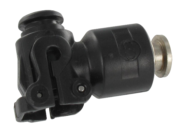 Modular push-in fitting with swivel elbow through resin T6 Fittings and couplings