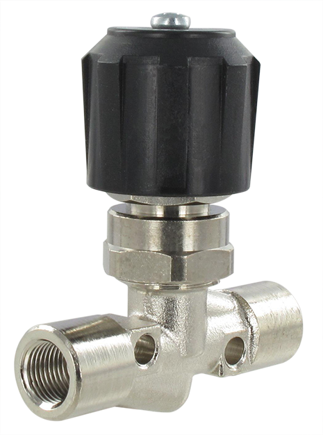 Needle valve bulkhead female / female BSP cylindrical 1/8