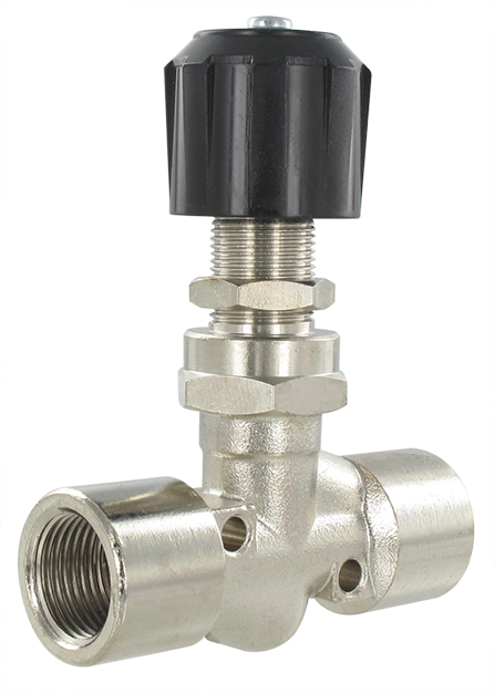 Needle valve bulkhead female / female BSP cylindrical  3/8