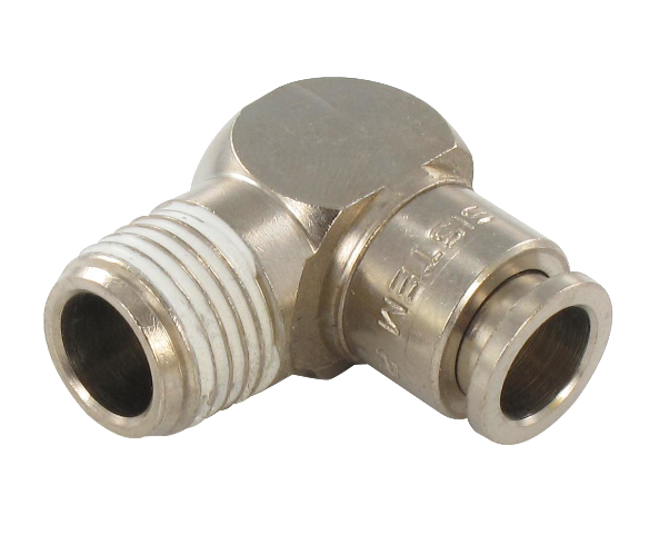 Nickel-plated brass BSP tapered male elbow push-in fitting 1/8-6