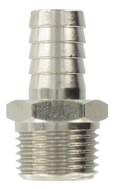 Nickel-plated brass conical male barb connector 1/2-14 Standard fittings
