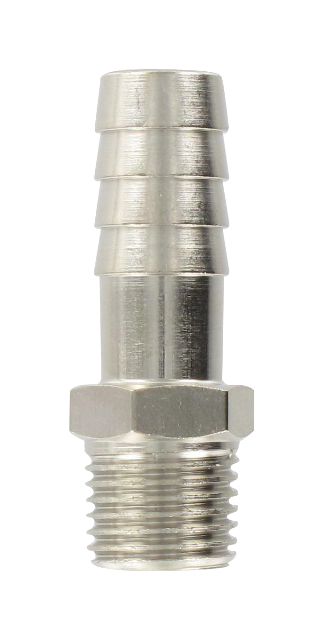 Nickel-plated brass conical male barb connector 1/4-11,5 Standard fittings