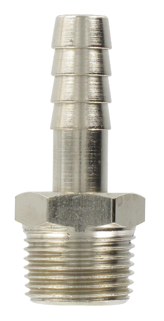 Nickel-plated brass conical male barb connector 3/8-9 Standard fittings