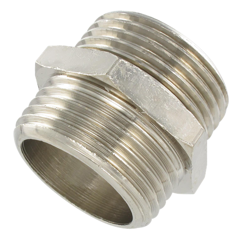 Nickel-plated brass male / male cylindrical nipple 1/2 Standard fittings