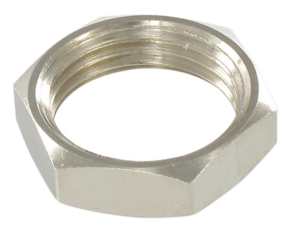 Nickel-plated brass nut with metric threads M16X1.5 Standard fittings in nickel plated brass