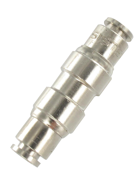 Nickel-plated brass push-in fitting, straight and double equal T6-6