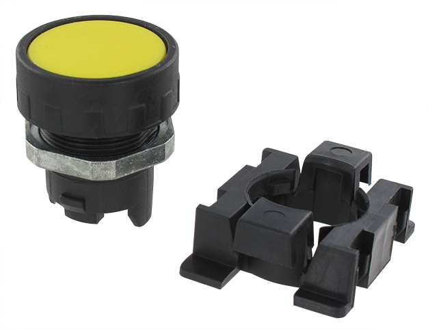 Panel control series 100/120/125/127 protected push button RT 010 (yellow) Panel controls pneumatic valves