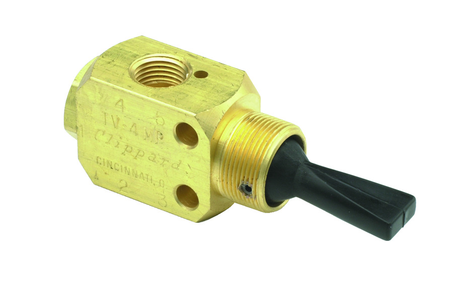 Plastic lever valve 1/8\" NPT 5/3 ret.center