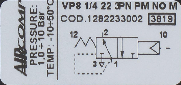Pneumatically operated valve 3/2-G1/4 NO Pneumatic valves
