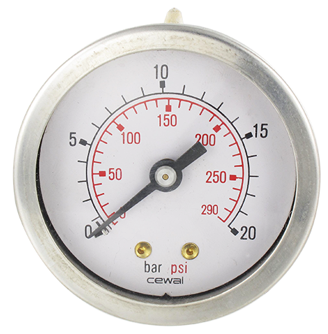 Pressure gauge dia 50 0-20 bar