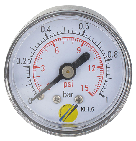 Pressure gauge Ø40 axial connection 1/8 0-1 bar Pressure gauges