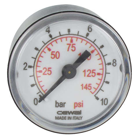 Pressure gauge Ø40 axial connection 1/8 0-10 bar Pressure gauges