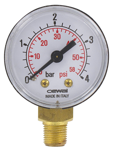 Pressure gauge Ø40 radial connection 1/8 0-4 bar