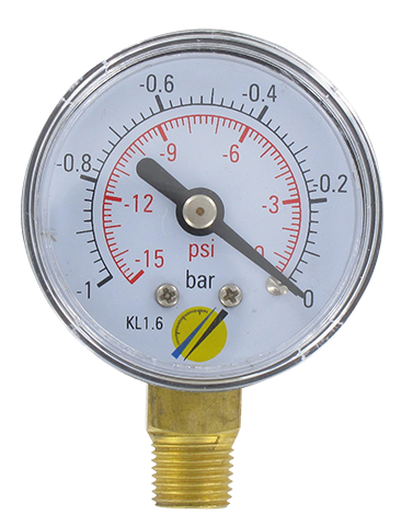 Pressure gauge Ø40 radial connection 1/8 -1-0 bar