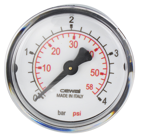 Pressure gauge Ø50 axial connection 1/4 0-4 bar Pneumatic components