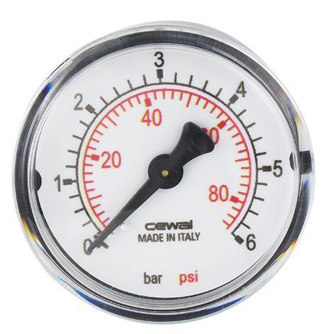 Pressure gauge Ø50 axial connection 1/4 0-6 bar Pneumatic components