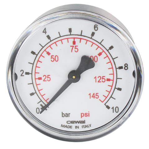 Pressure gauge Ø63 axial connection 1/4 0-10 bar Pneumatic components