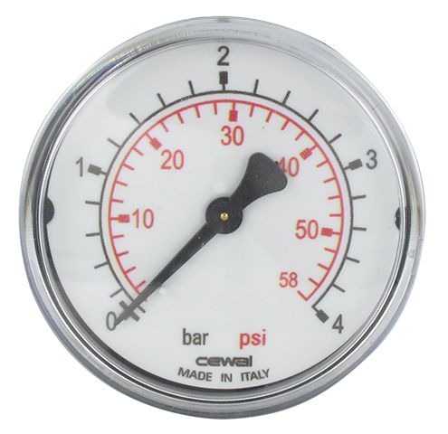 Pressure gauge Ø63 axial connection 1/4 0-4 bar