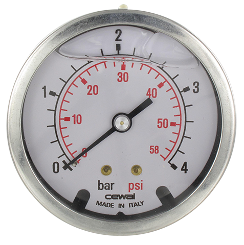 Pressure gauge Ø63 axial connection 1/4 - 0-4 bar Pneumatic components