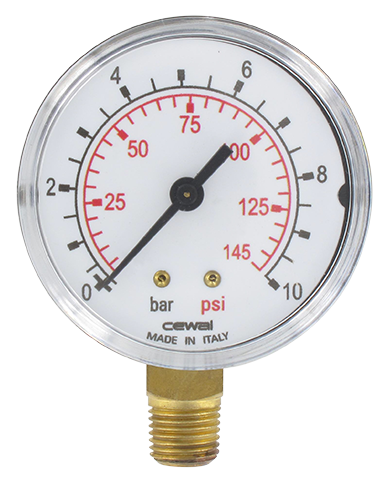 Pressure gauge Ø63 radial connection 1/4 0-10 bar