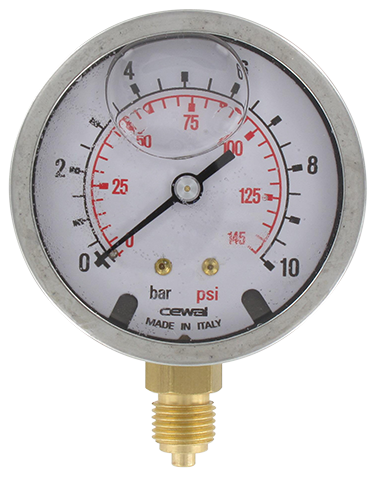 Pressure gauge Ø63 radial connection 1/4 0-10 bar Pneumatic components