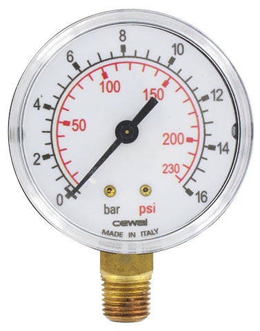 Pressure gauge Ø63 radial connection 1/4 0-16 bar