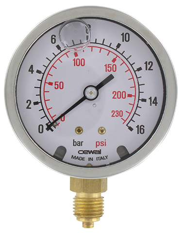 Pressure gauge Ø63 radial connection 1/4 0-16 bar Pneumatic components