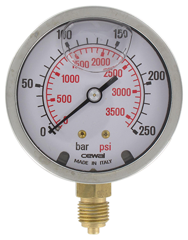 Pressure gauge Ø63 radial connection 1/4 0-250 bar