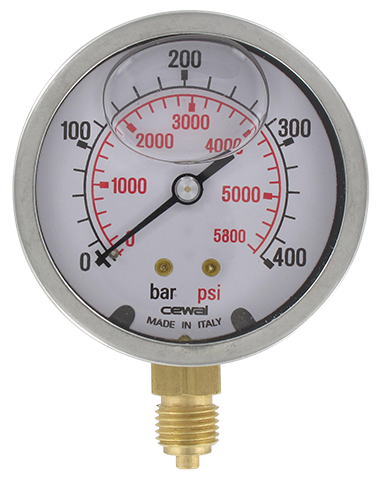 Pressure gauge Ø63 radial connection 1/4 0-400 bar Pneumatic components