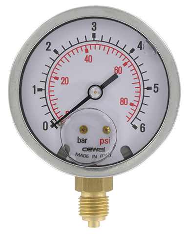 Pressure gauge Ø63 radial connection 1/4 0-6 bar Pneumatic components