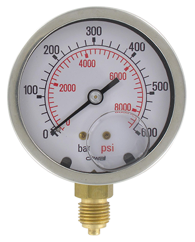 Pressure gauge Ø63 radial connection 1/4 0-600 bar