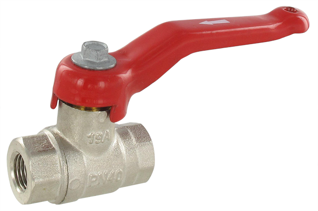 Pressure relief female / female BSP cylindrical ball valve - PN 40 1/4 Nickel-plated brass ball valves