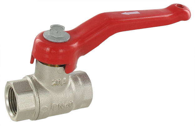 Pressure relief female / female BSP cylindrical ball valve - PN 40 3/8 Nickel-plated brass ball valves