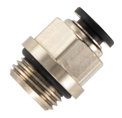 Push-in fittings mini straight male BSP cylindrical nickel-plated brass body