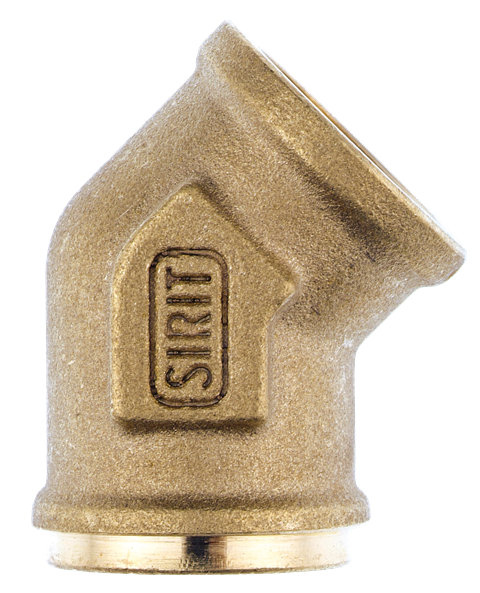 Push-in fittings with 45° female swivel in brass for brake systems